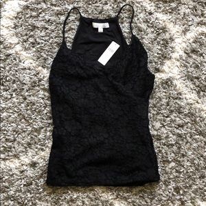 Black lacy lined tank, eri +ali. Small